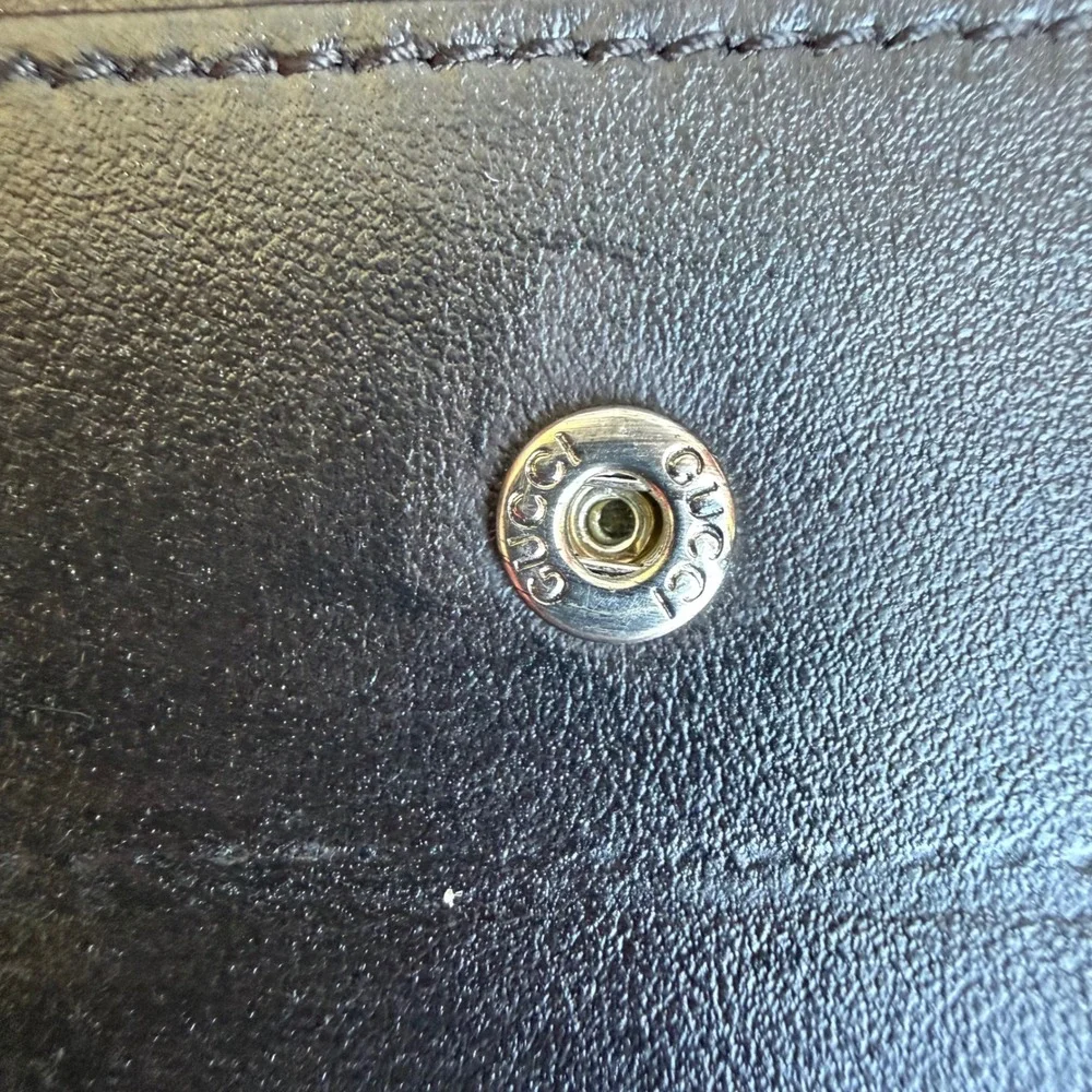 Gucci Guccissima Black Leather Bifold Wallet with Coin Pocket Made in Italy